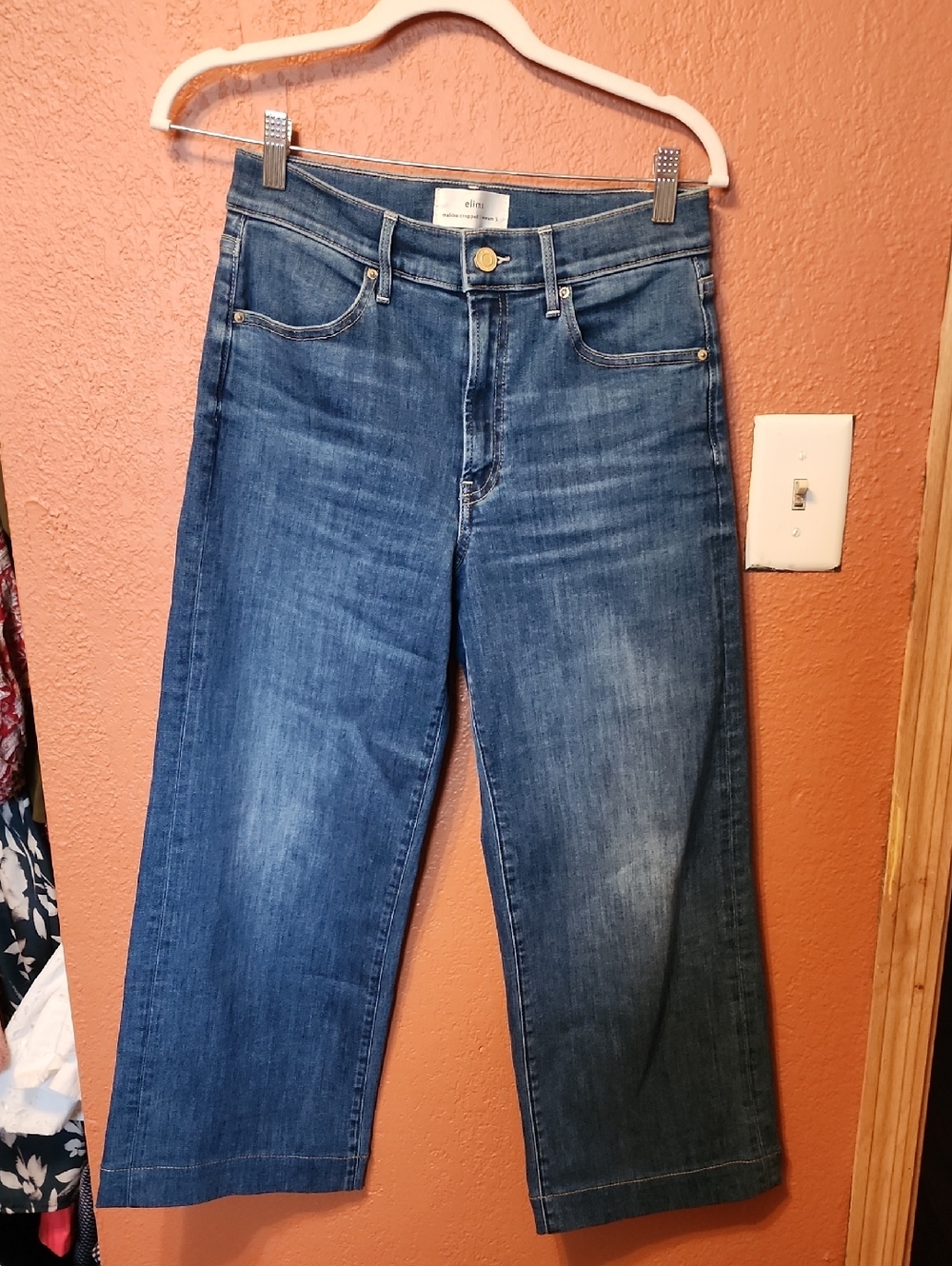 Elmis Denim Blue Wide-Leg Jeans - Malibu Cropped Color:Moonlit Ocean